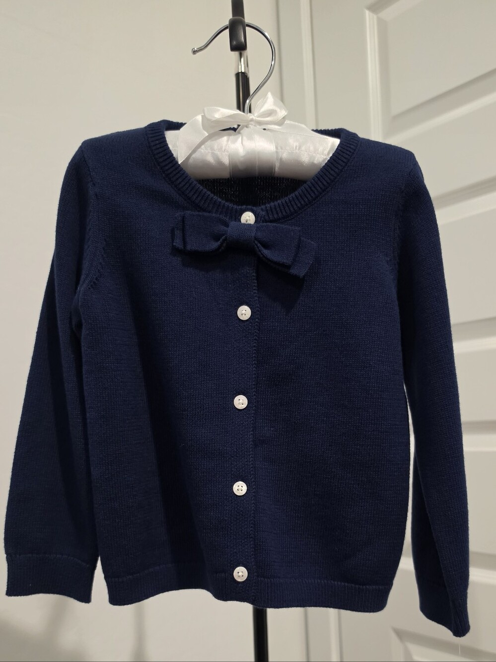 NWT Edgehill Collection Baby Girl Navy Knit Cardigan Sweater Bow Accent Sz 24M